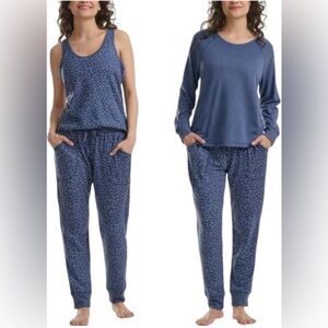 NWOT Karen Neuburger Navy Polka Dot 3 Piece Pajama Set